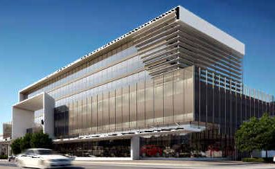 An artist’s impression of the proposed BMW showroom complex including commercial offices. An artist’s impression of the proposed BMW showroom complex including commercial offices.